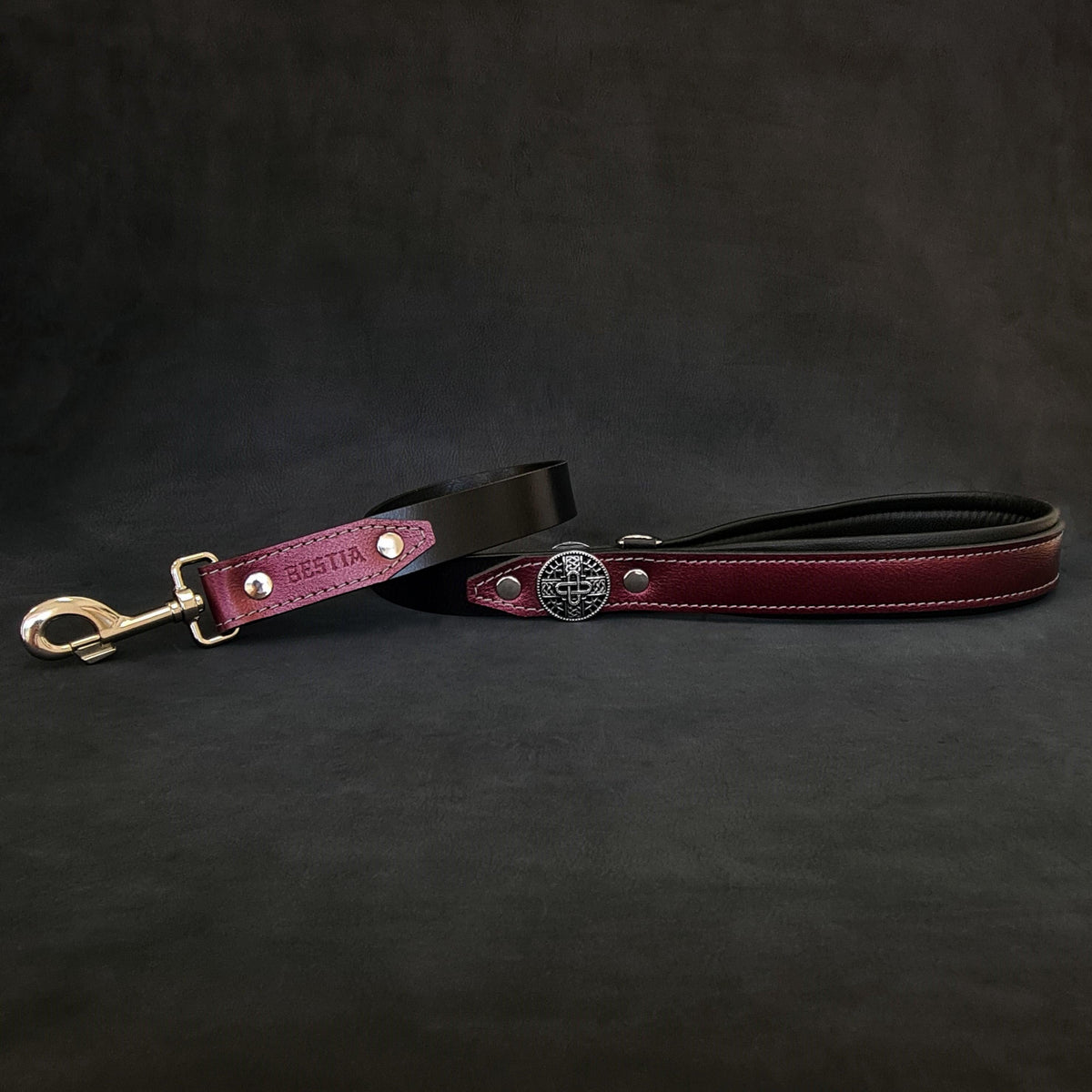 Bestia Hektor Leather Dog Leash – Burgundy, Limited Edition