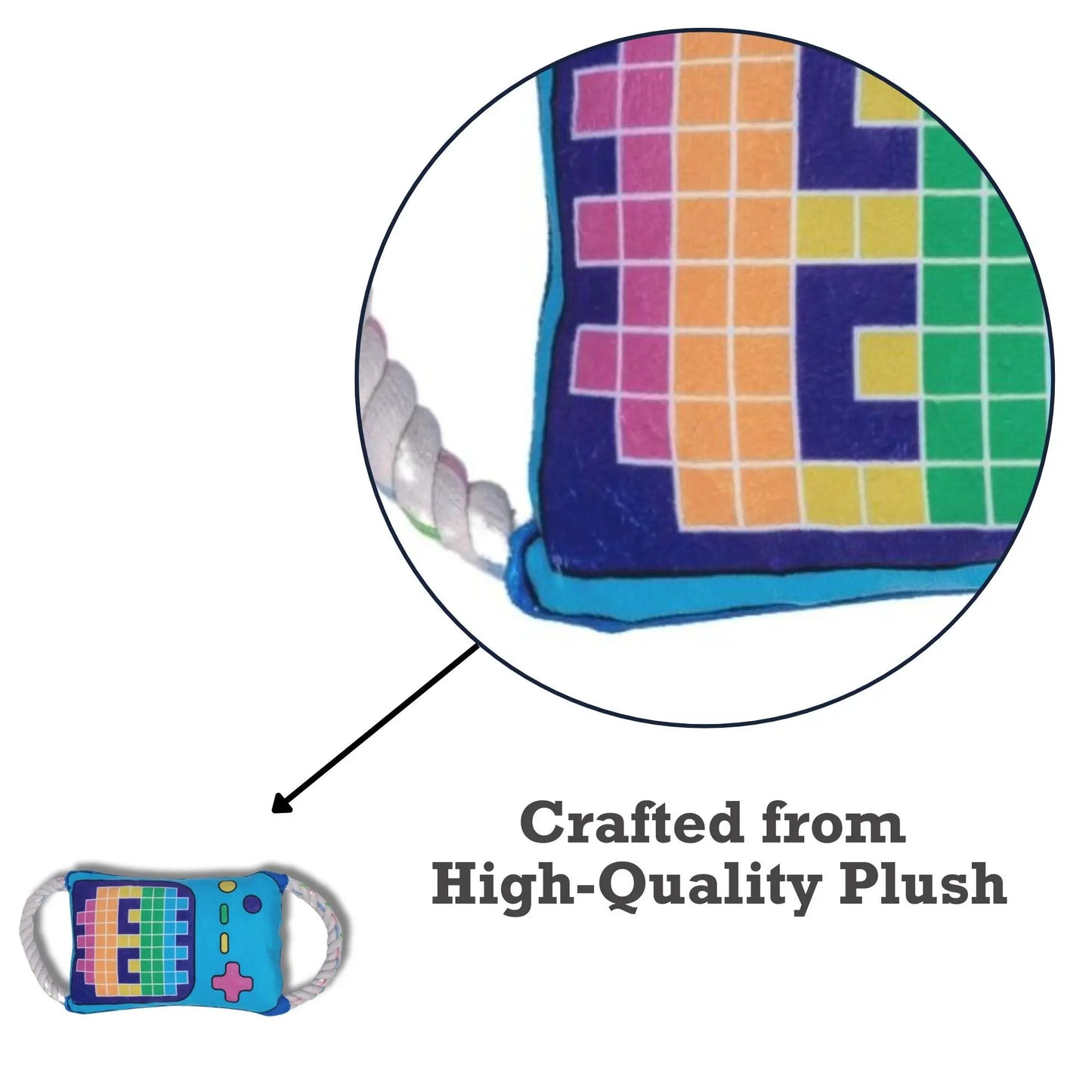 Retro Gamer Plush Dog Toy – with Squeaker & Crinkle Paper for Fun Play American Pet Supplies