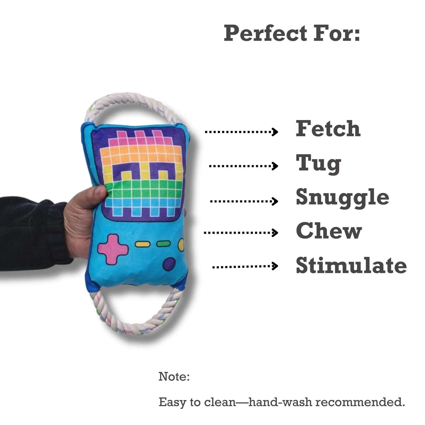 Retro Gamer Plush Dog Toy – with Squeaker & Crinkle Paper for Fun Play American Pet Supplies