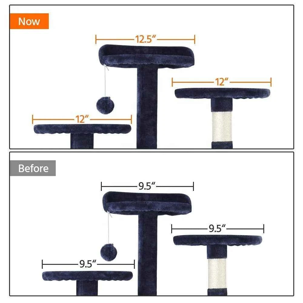 Realtronex 130cm Cat Tree Tower with Condo and Sisal Scratcher