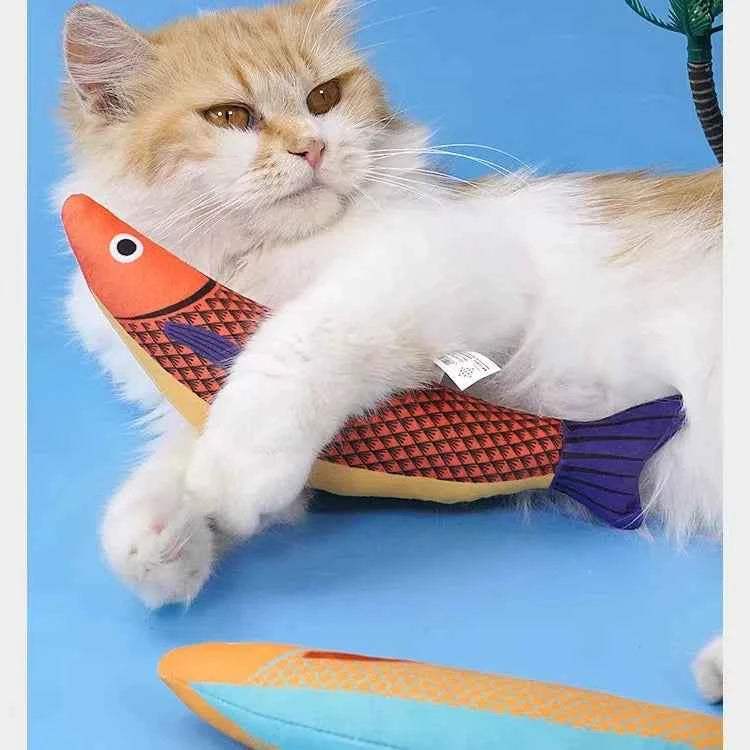 Hapibuyhpb Plush Fish Cat Toy - Bite Resistant Teasing Stick