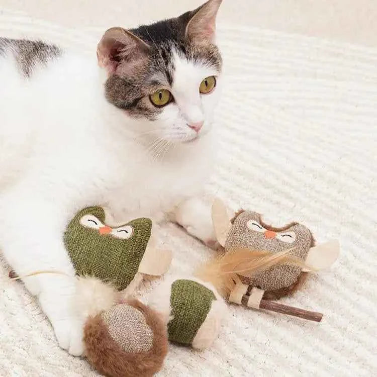Owl Shaped Handmade Cat Toys - Bite Resistant Interactive Toy