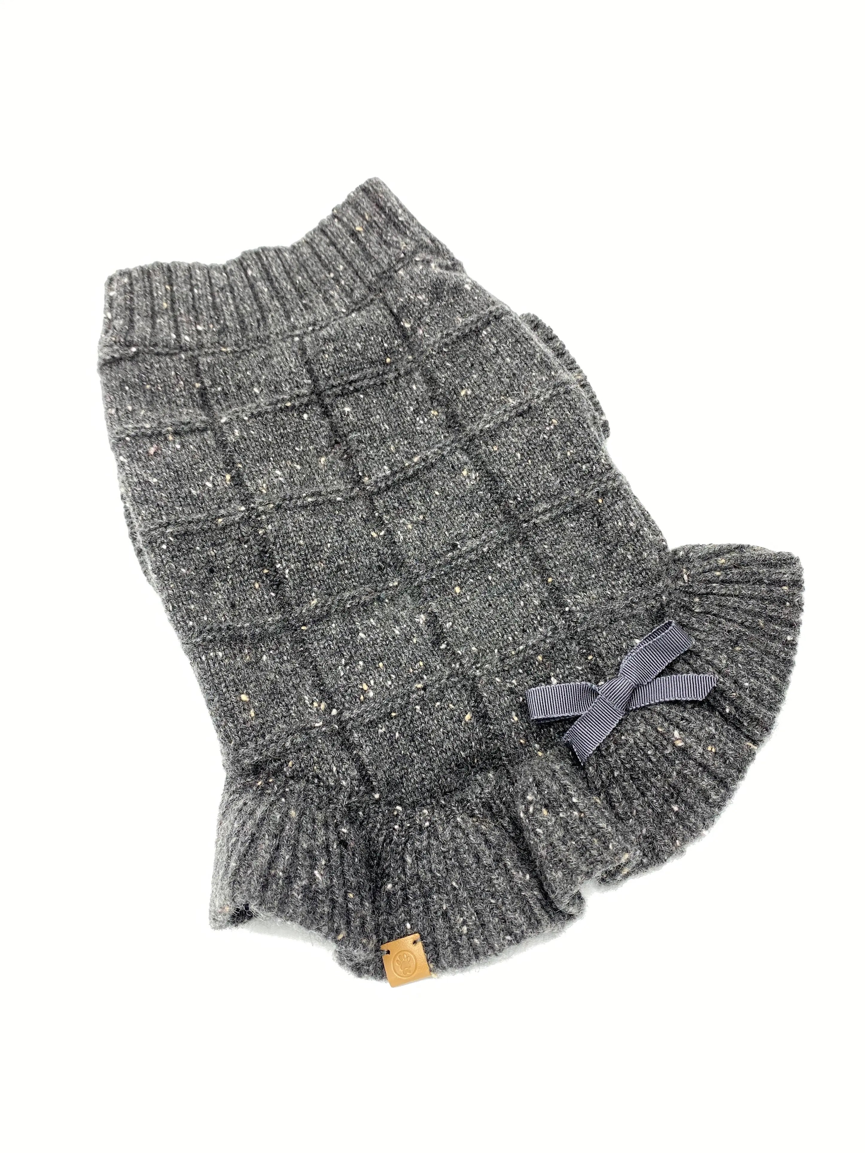 Rein Cashmere Ruffle Dress, Charcoal BESPOKE PAWS