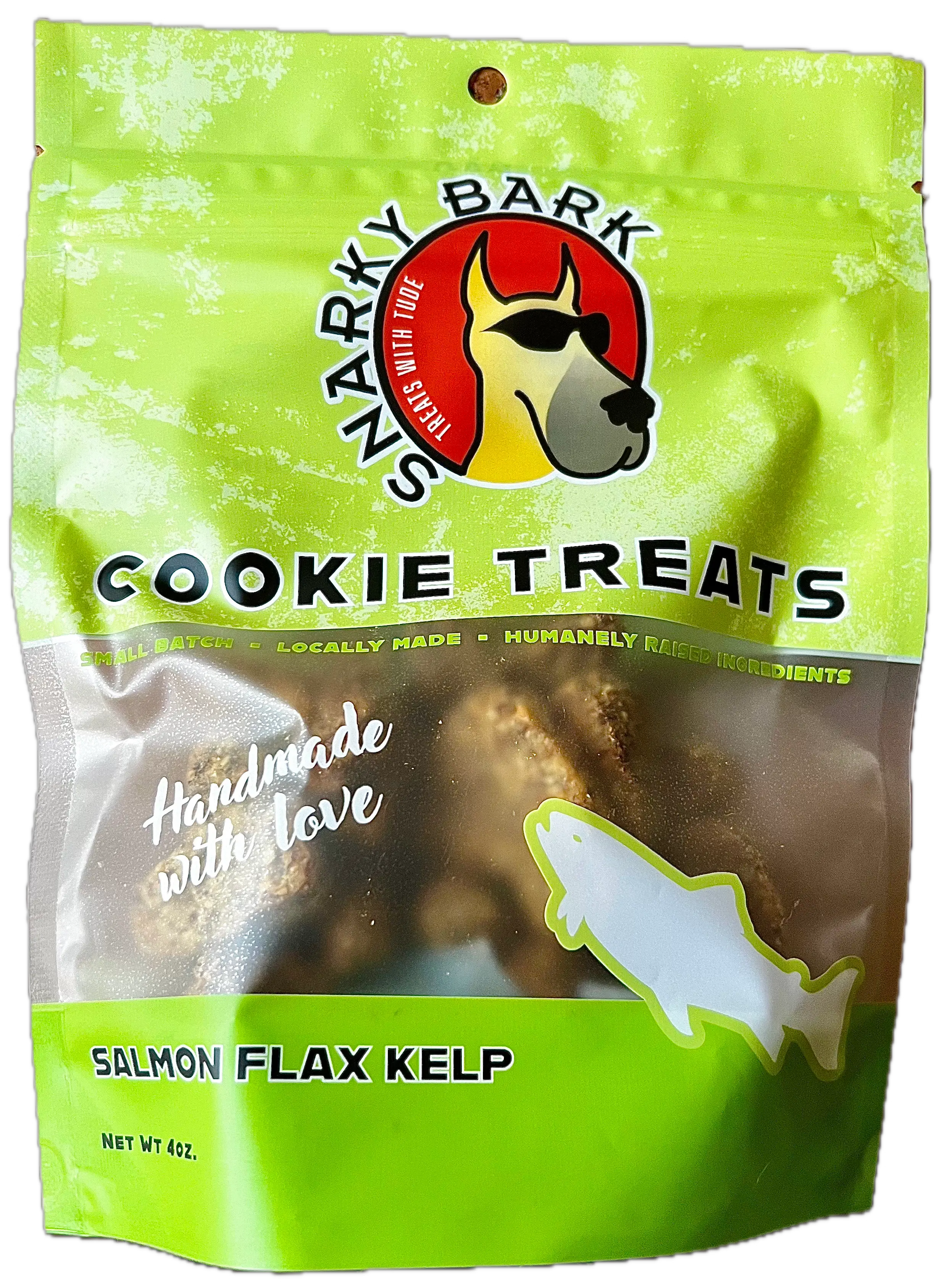 Snarky Bark Salmon Flax Kelp Cookie Treats - K9 Outdoors