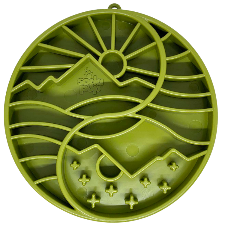 Sun and Moon eTray - Shallow Slow Feeder Dog Bowl for Enrichment | USA Made by SodaPup/True Dogs, LLC