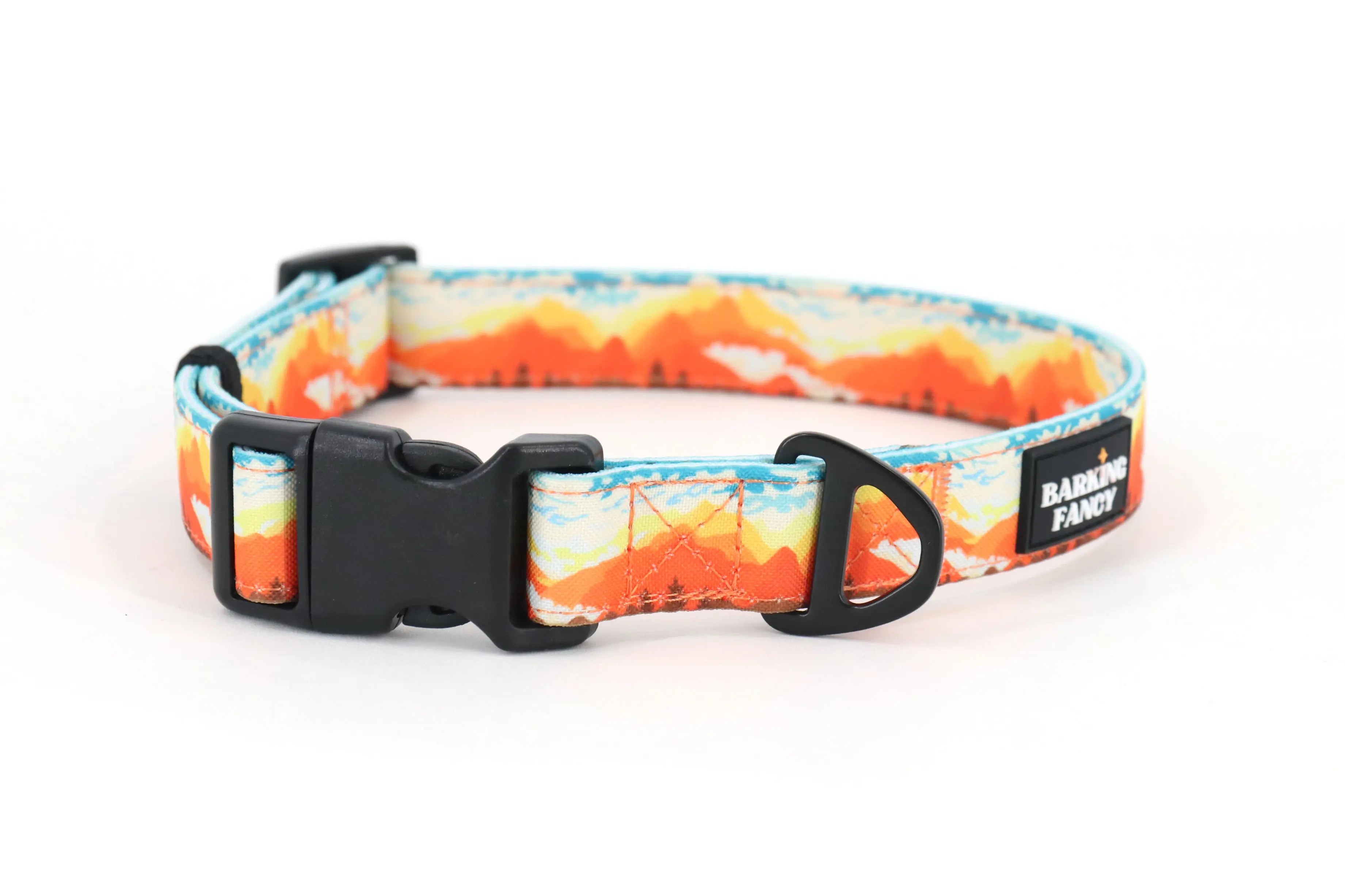 Mountainscape Adjustable Dog Collar - Orange