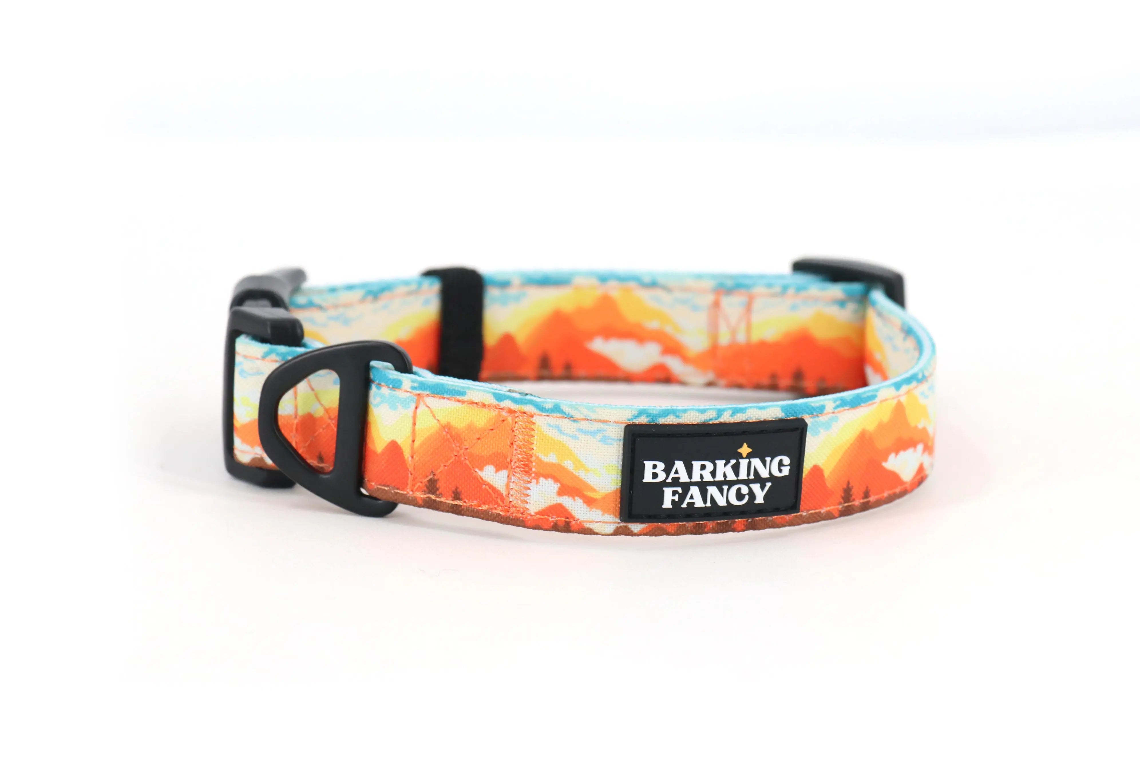 Mountainscape Adjustable Dog Collar - Orange