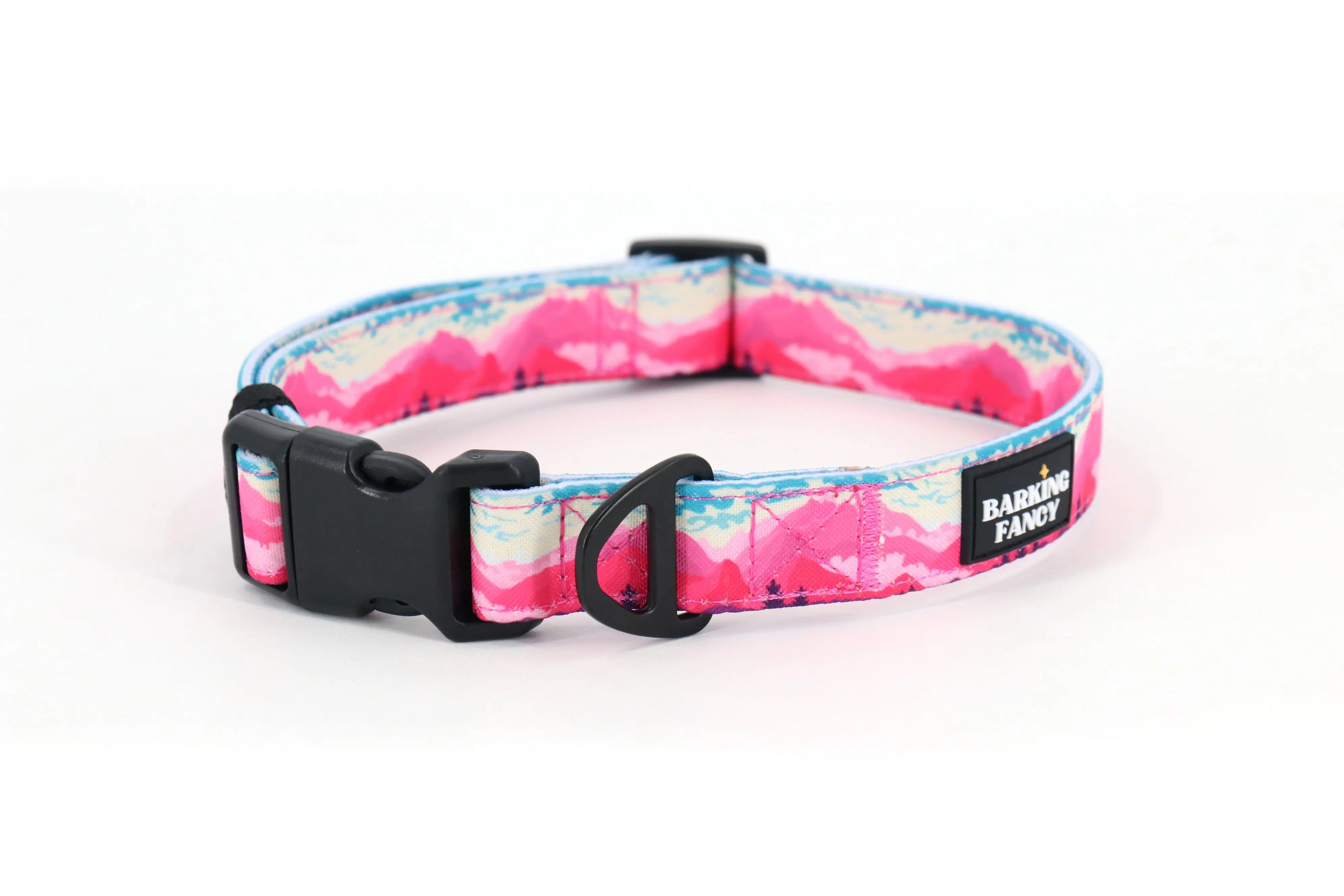 Mountainscape Adjustable Dog Collar - Pink Barking Fancy