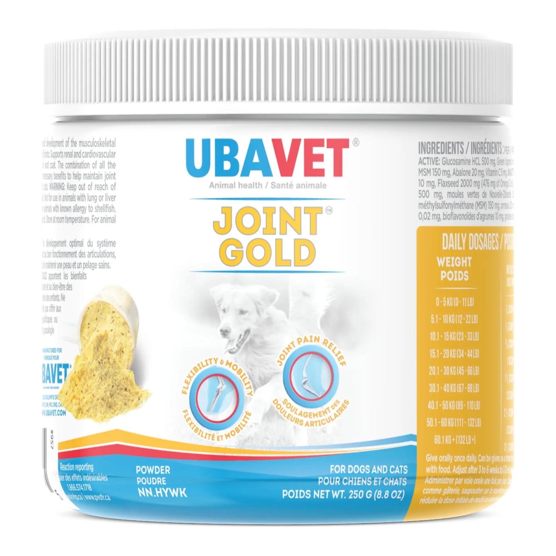 UBAVET Joint Gold Joint Care Powder for Dogs & Cats – 8.8 oz (250g) American Pet Supplies