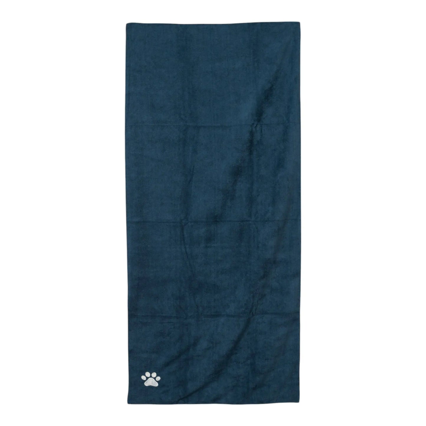 Country Living Large Marine Blue Microfiber Dog Bath Towel with Embroidered Paw Print American Pet Supplies