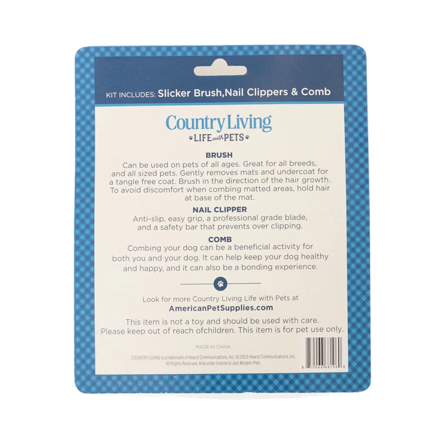 Country Living All-in-One 3-Piece Dog Grooming Kit for a Healthy and Well-Groomed Pet American Pet Supplies