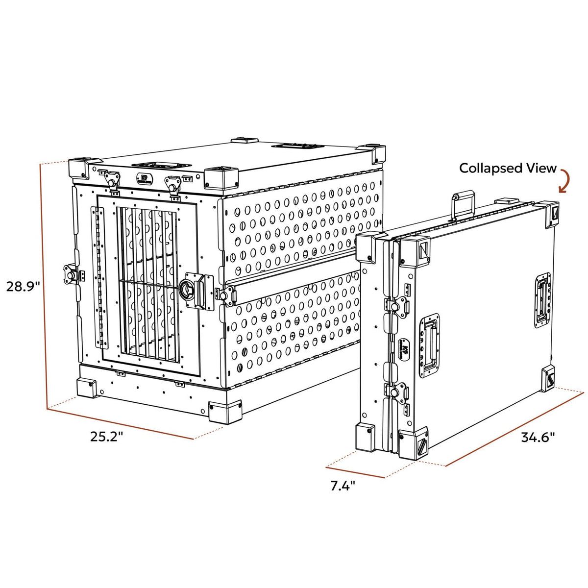 Heavy Duty Collapsible Dog Crate – Medium