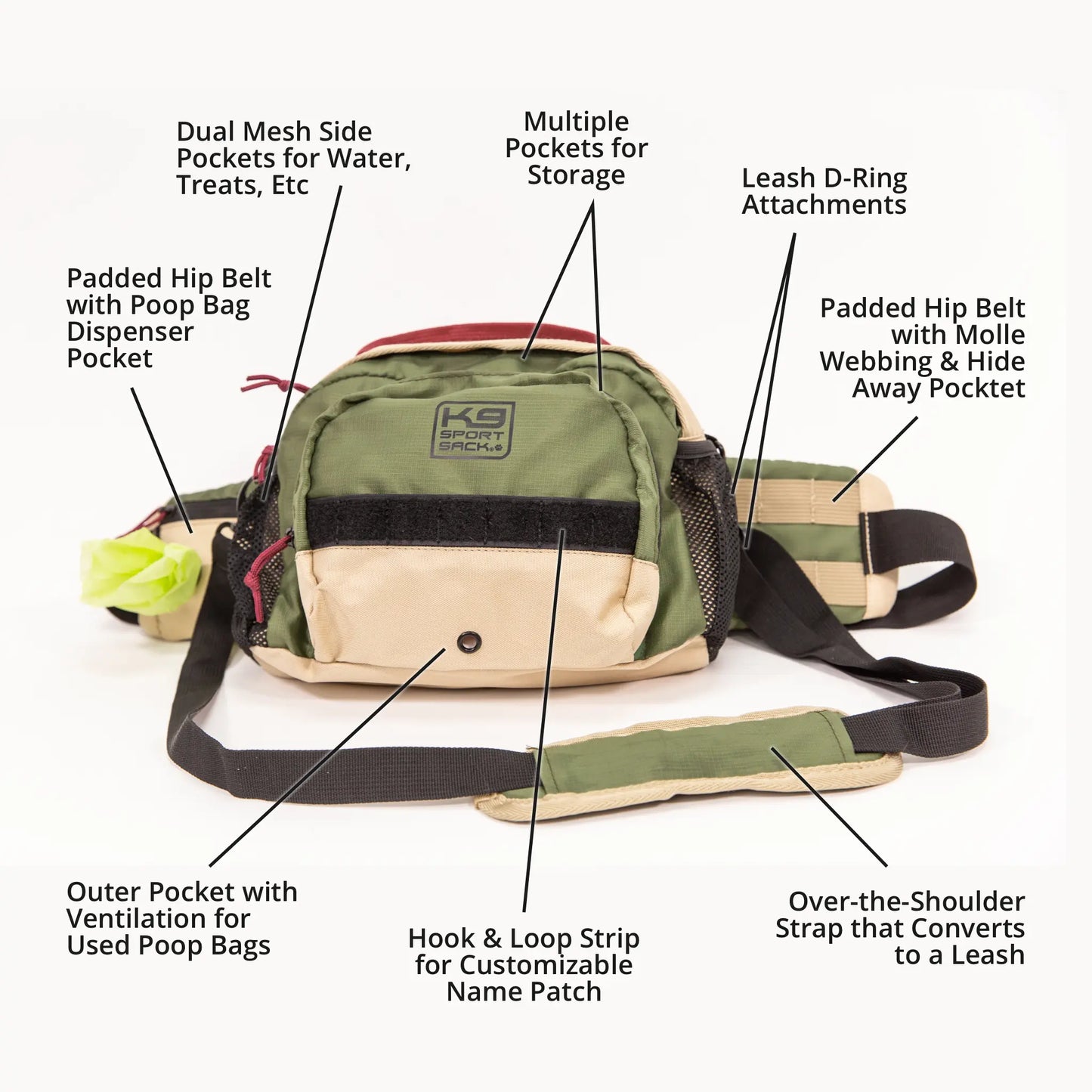 K9 Kompanion | Shoulder-Hip Dog Supply Pack K9 Sport Sack