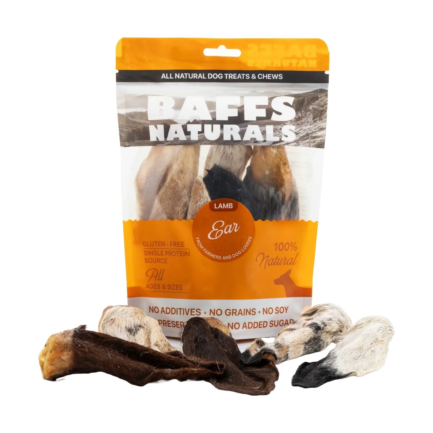 BAFFS NATURALS All-Natural Premium Lamb Ear Dog Chews – (3.5oz Bag) American Pet Supplies