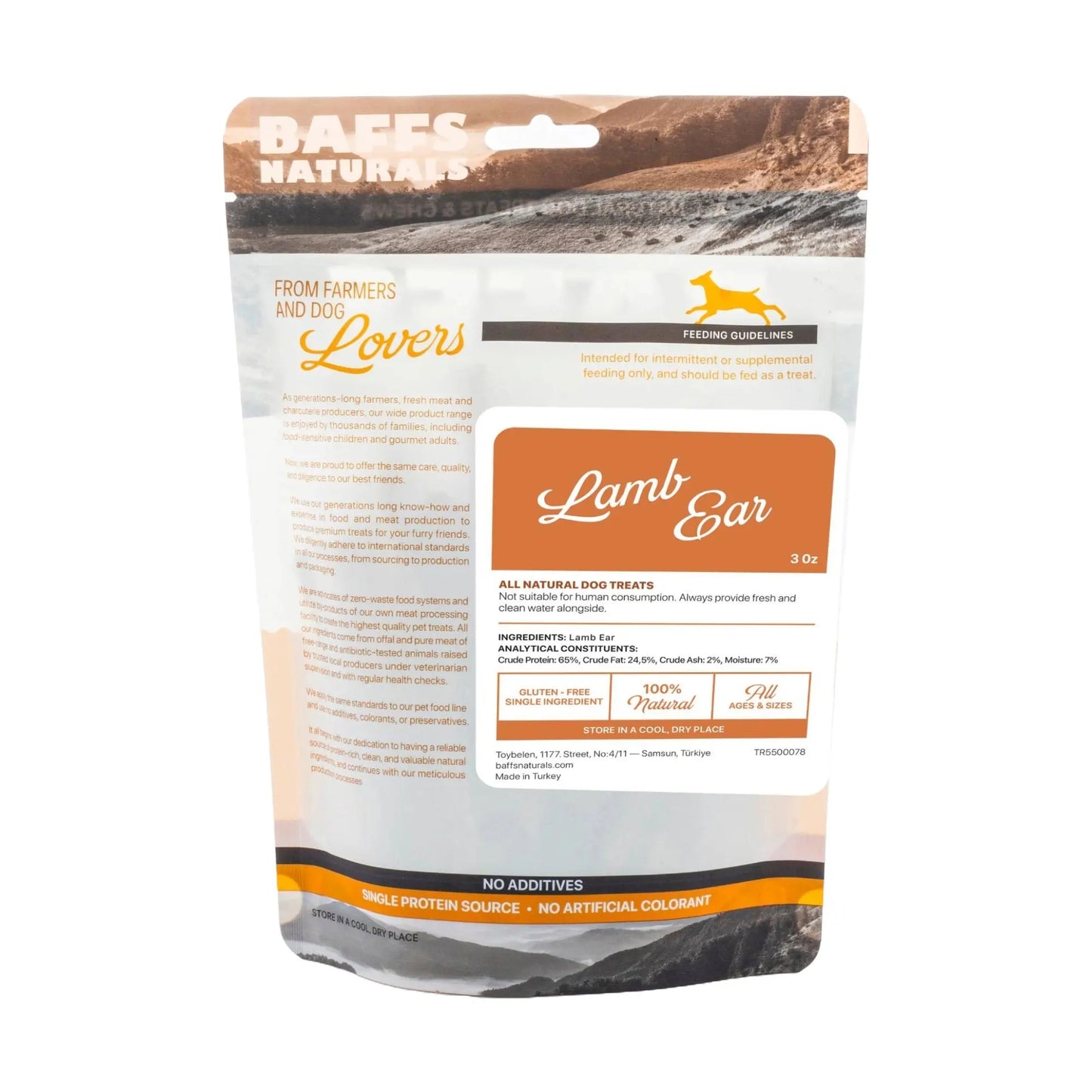 BAFFS NATURALS All-Natural Premium Lamb Ear Dog Chews – (3.5oz Bag) American Pet Supplies