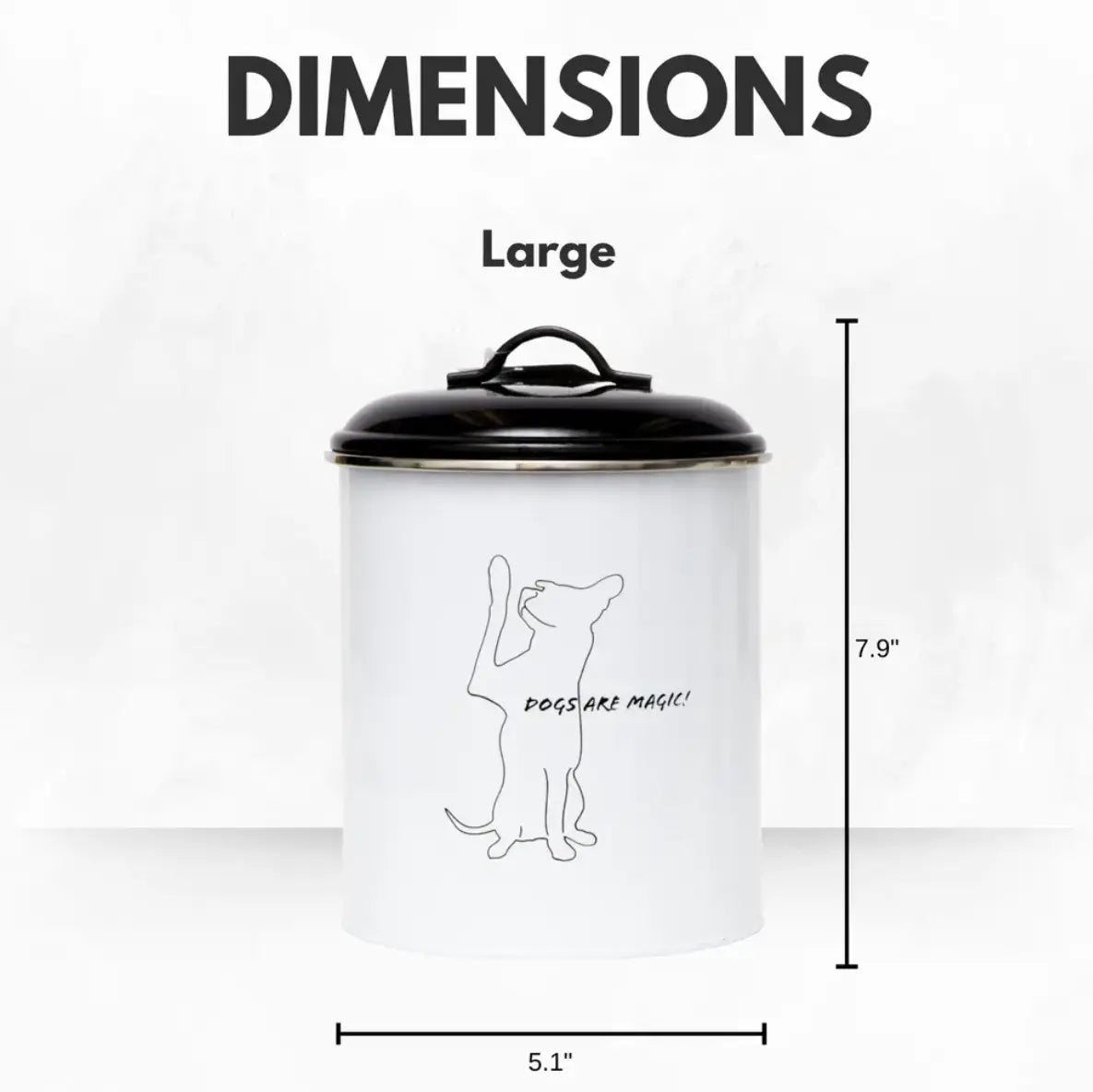 Country Living Set of 3 Pet Treat Storage Canisters – Black & White American Pet Supplies