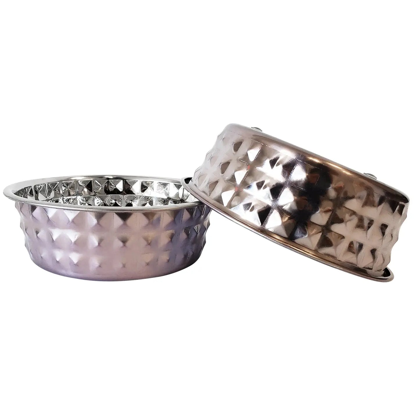 Country Living Set of 2 Hammered Stainless Steel Dog Bowls – Lavender American Pet Supplies