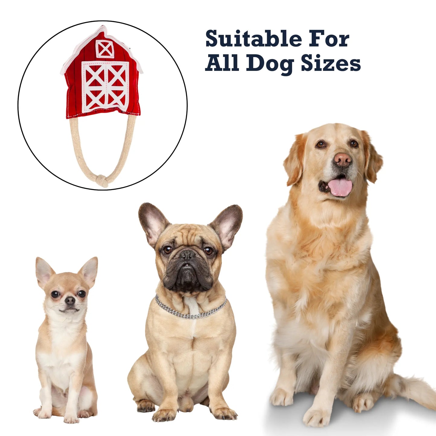 Country Living Faux Leather Red Barn Dog Chew Toy – Safe, Long-Lasting, and Non-Toxic American Pet Supplies