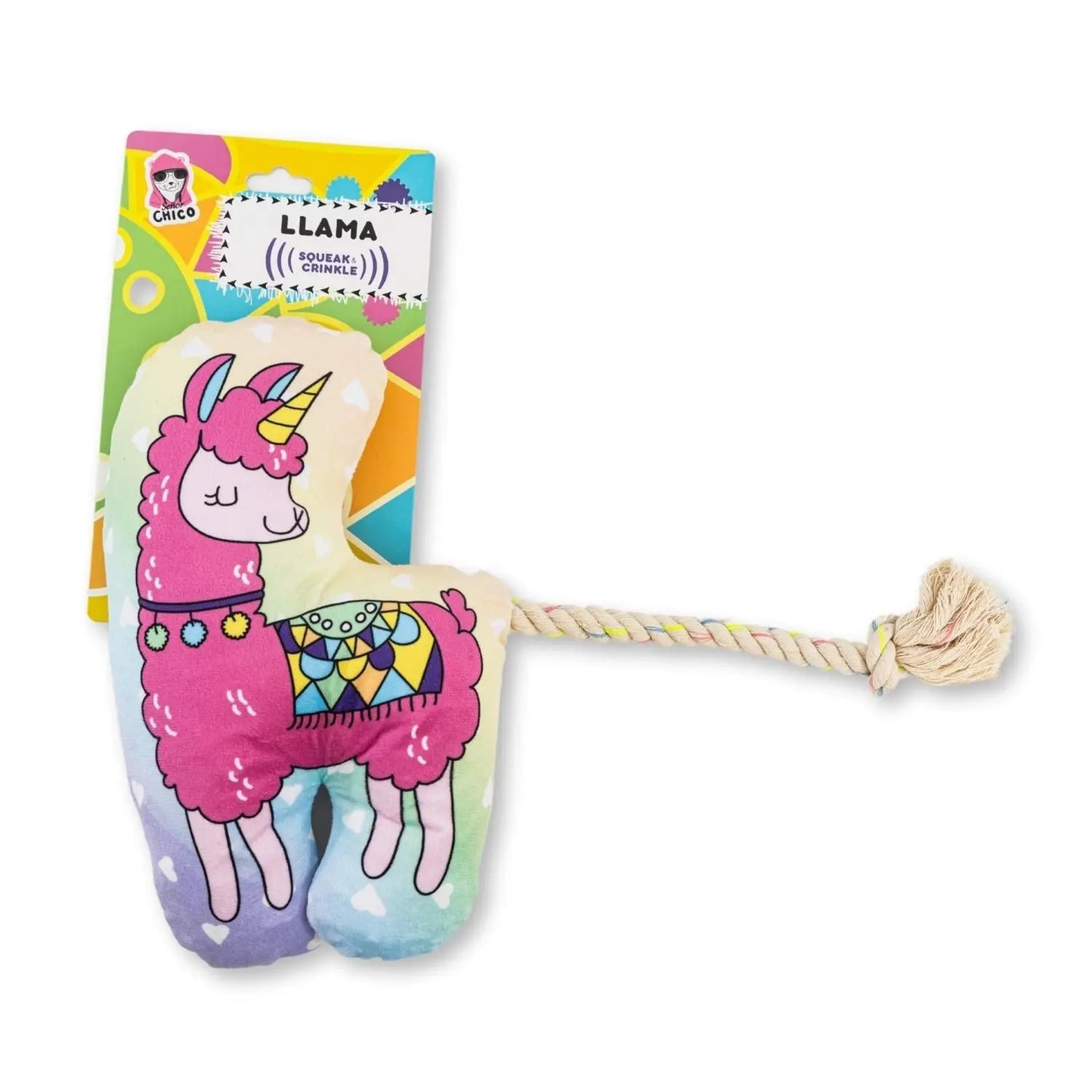 Magical Llama Plush Dog Toy – with Squeaker & Crinkle Paper for Fun Play American Pet Supplies