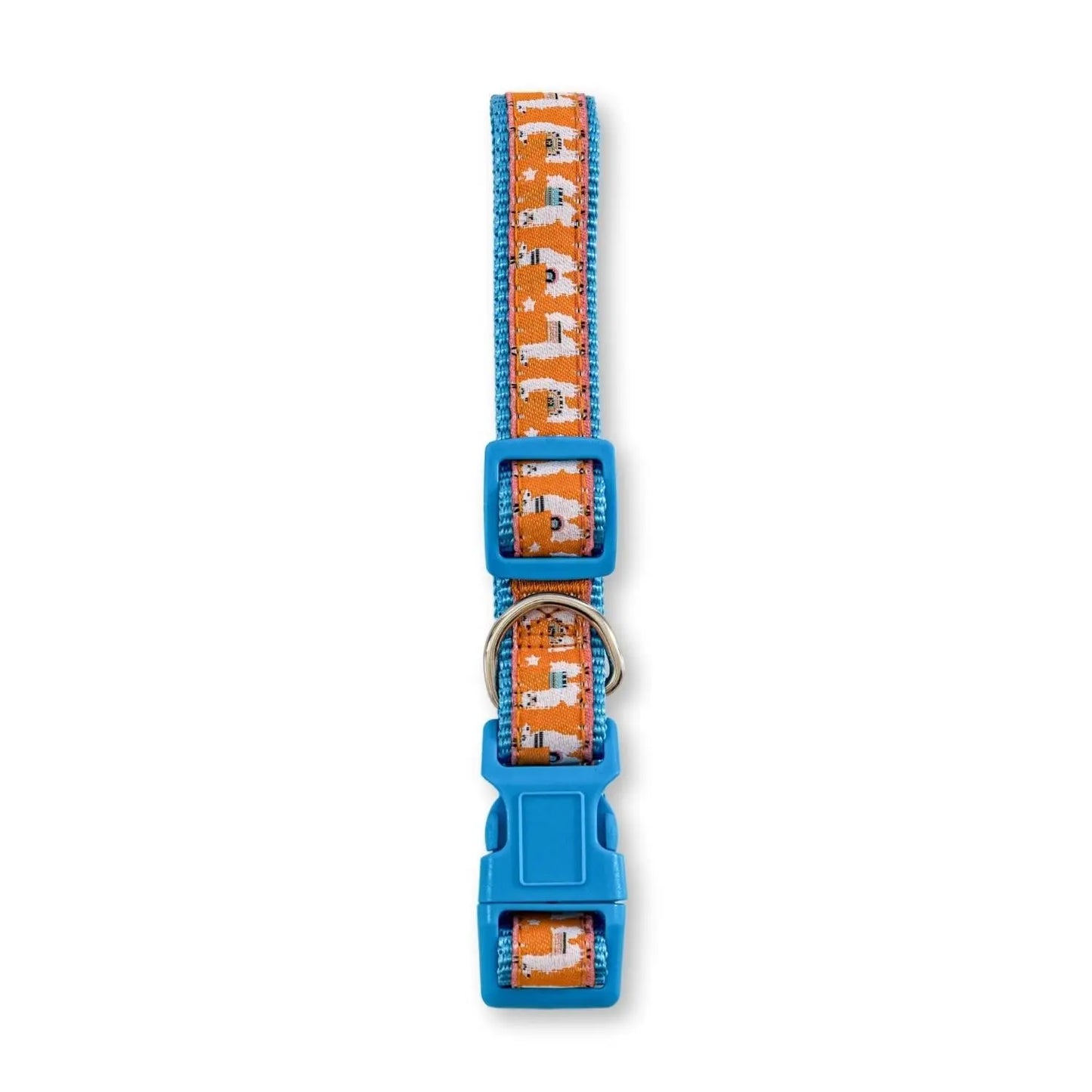Nylon Dog Collar with Embroidered Llama Design, Adjustable, Comfortable & Secure Fit American Pet Supplies