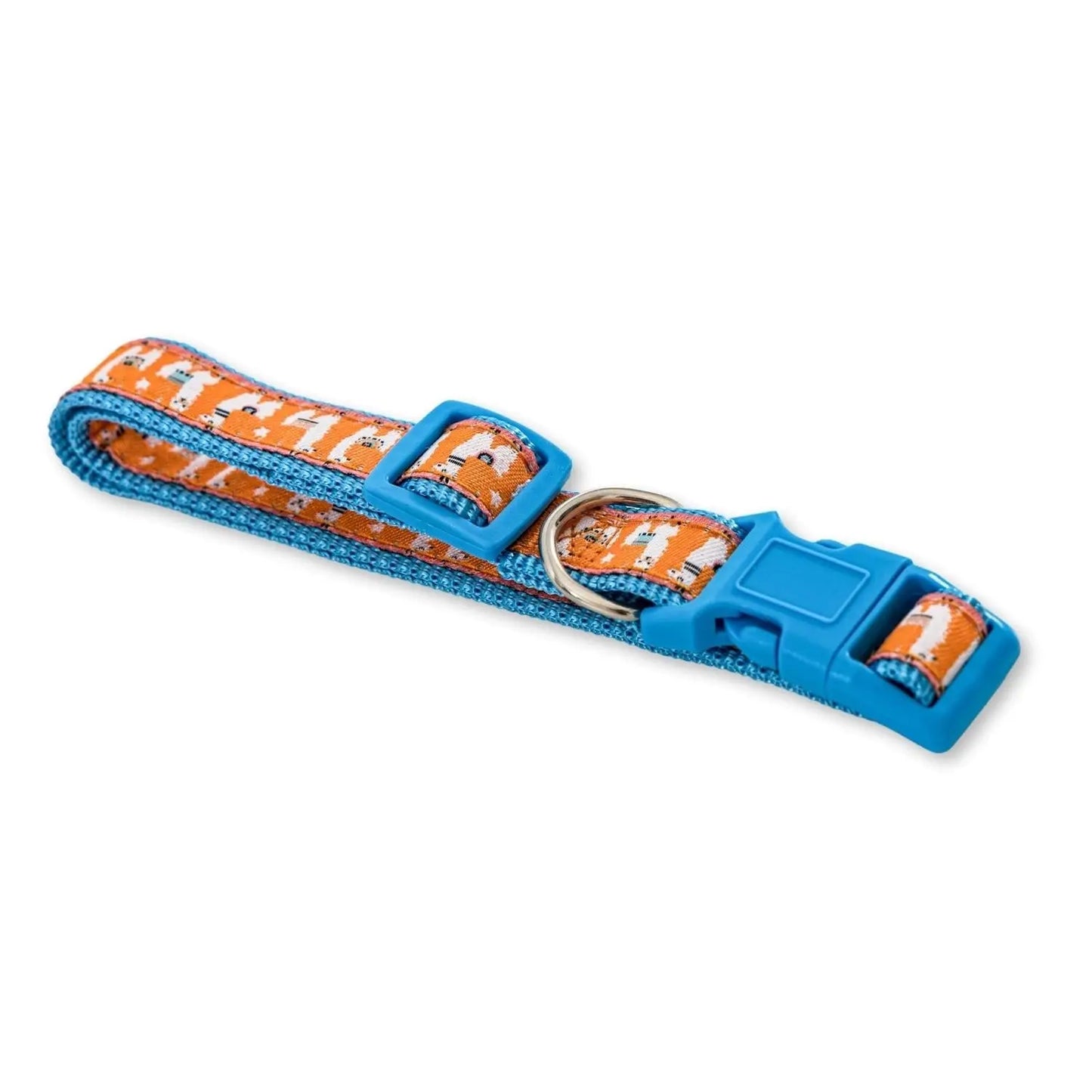 Nylon Dog Collar with Embroidered Llama Design, Adjustable, Comfortable & Secure Fit American Pet Supplies