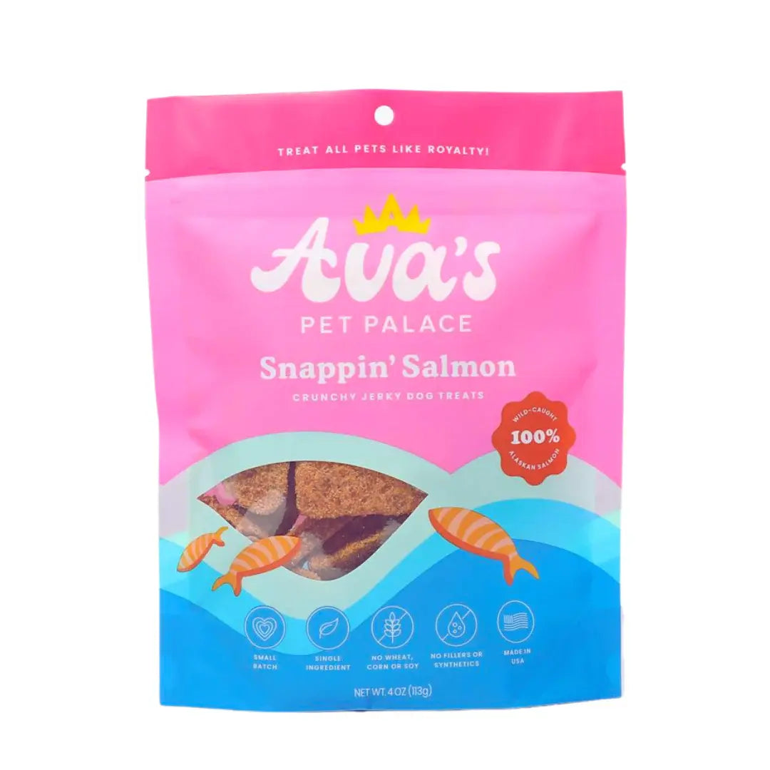 Ava's Pet Palace Crunchy Jerky Dog Treats - Snappin' Salmon Treats (4 oz) American Pet Supplies