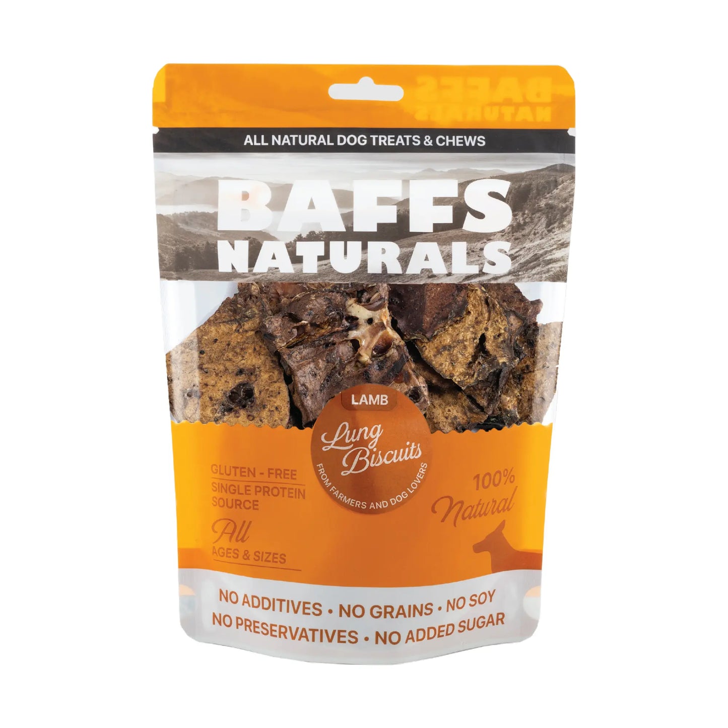 BAFFS NATURALS All-Natural Premium Lamb Lung Biscuits – 2 Pack (4oz Each) American Pet Supplies