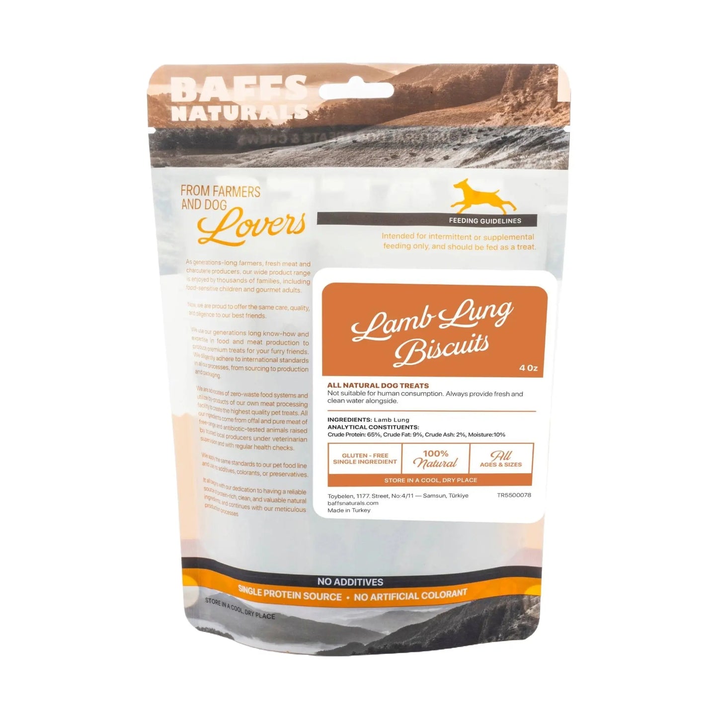 BAFFS NATURALS All-Natural Premium Lamb Lung Biscuits – 2 Pack (4oz Each) American Pet Supplies