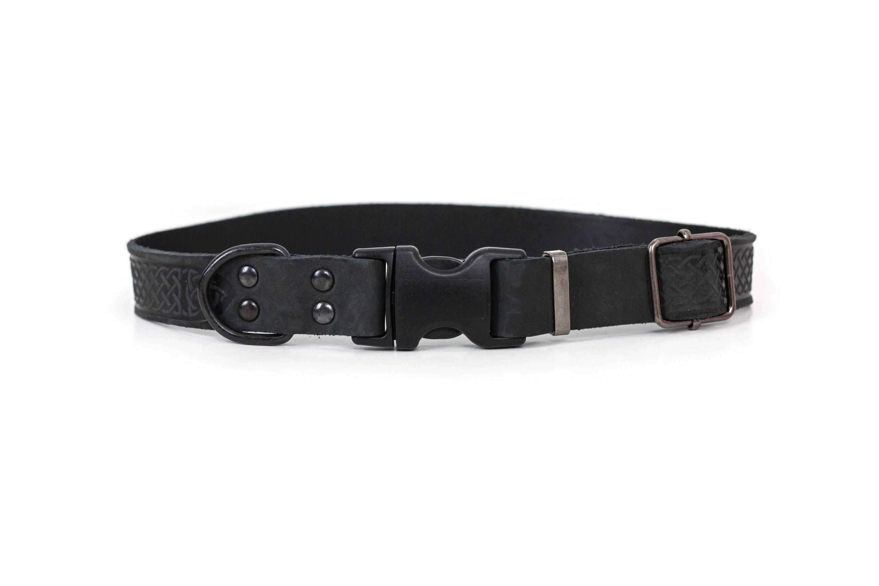 Celtic Sport Quick-Release Leather Dog Collar