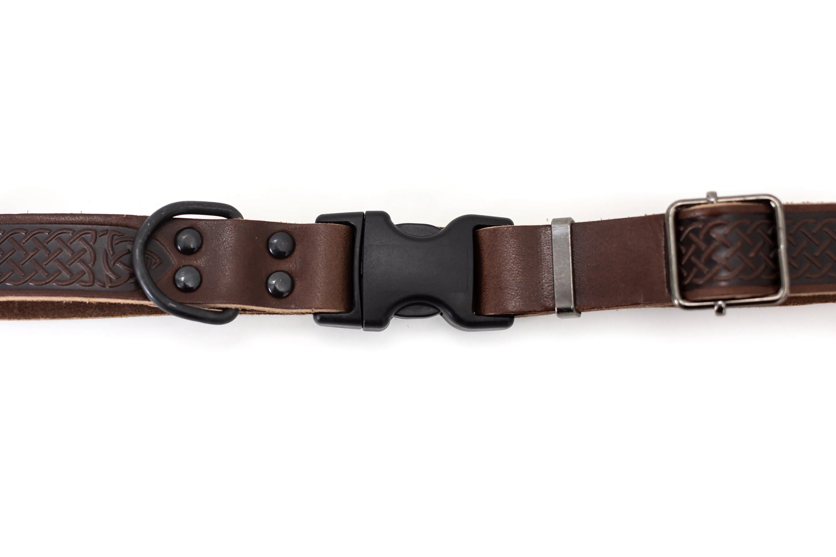 Celtic Sport Chocolate Leather Dog Collar Euro-Dog Collars and Leads