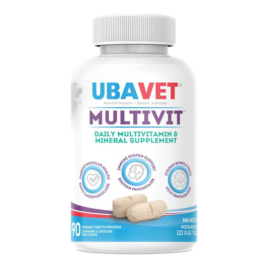 UBAVET MULTIVIT Daily Vitamin and Mineral Tablet for Dogs – Comprehensive Nutritional Support – (90 ct) American Pet Supplies
