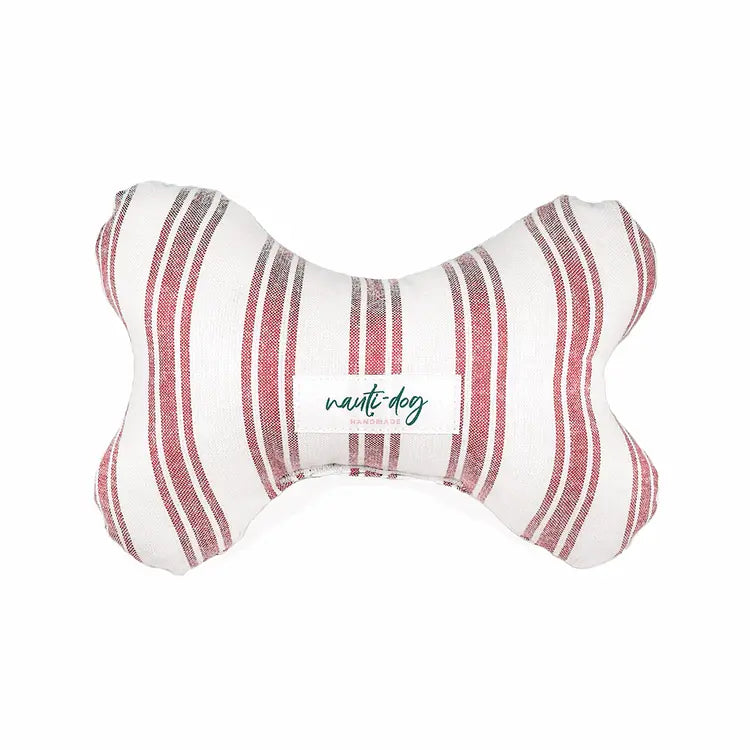 Marblehead Light Farmhouse Stripe Stuffed Squeaker Wubby Dog Toy Nauti-dog Handmade