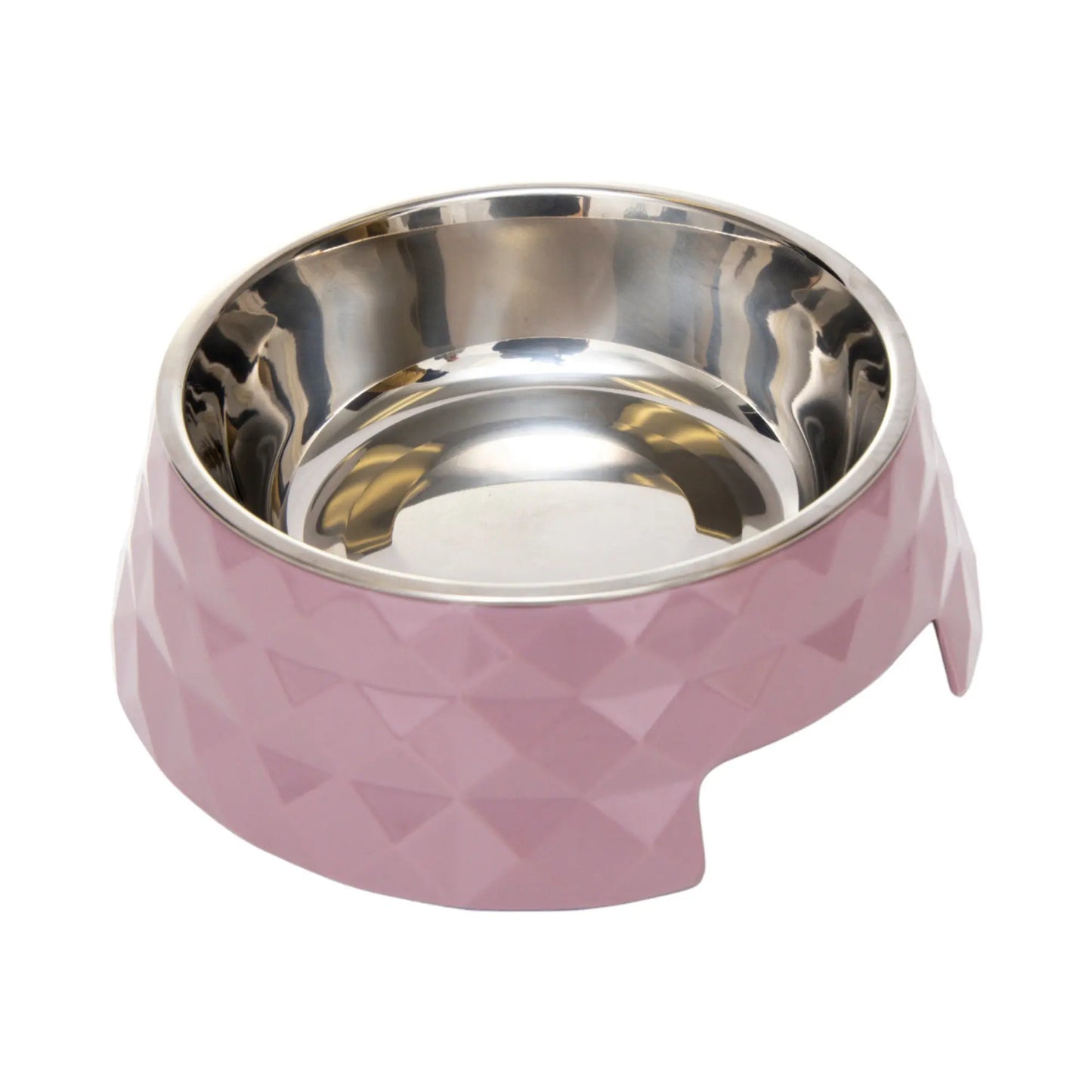 Country Living Set of 2 Diamond Twill Melamine Dog Bowls with Removable Stainless Steel Inserts – Wood Rose American Pet Supplies