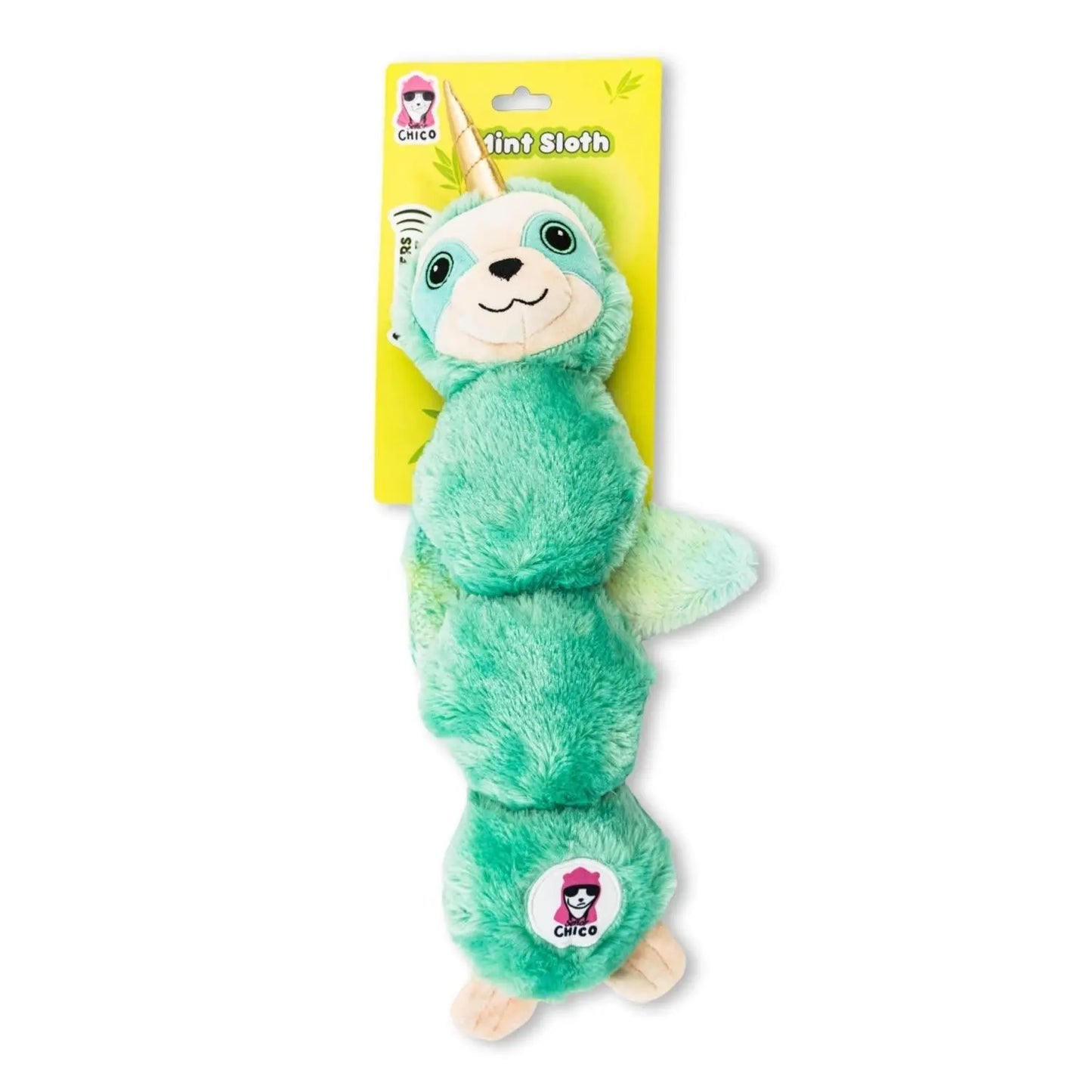 Mystical Mint Winged Sloth Plush Dog Toy – with Squeaker & Crinkle Paper for Fun Play American Pet Supplies