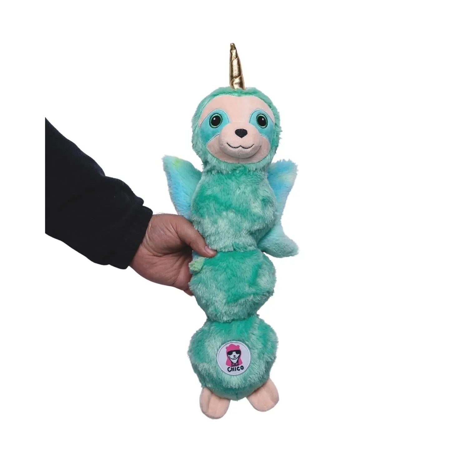 Mystical Mint Winged Sloth Plush Dog Toy – with Squeaker & Crinkle Paper for Fun Play American Pet Supplies