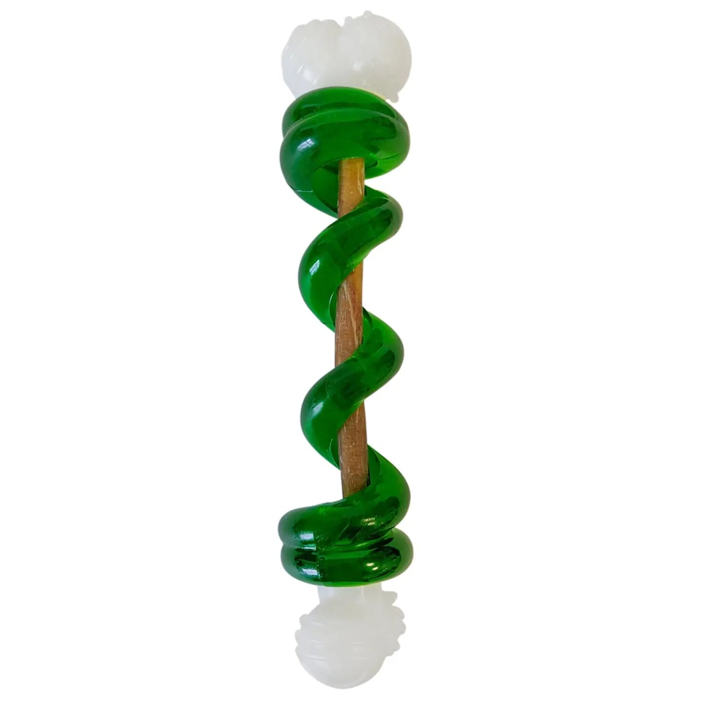 Country Living Bone-a-Treat Dog Chew Toy – Orange Bulged Balls & Green Spiral Ring American Pet Supplies