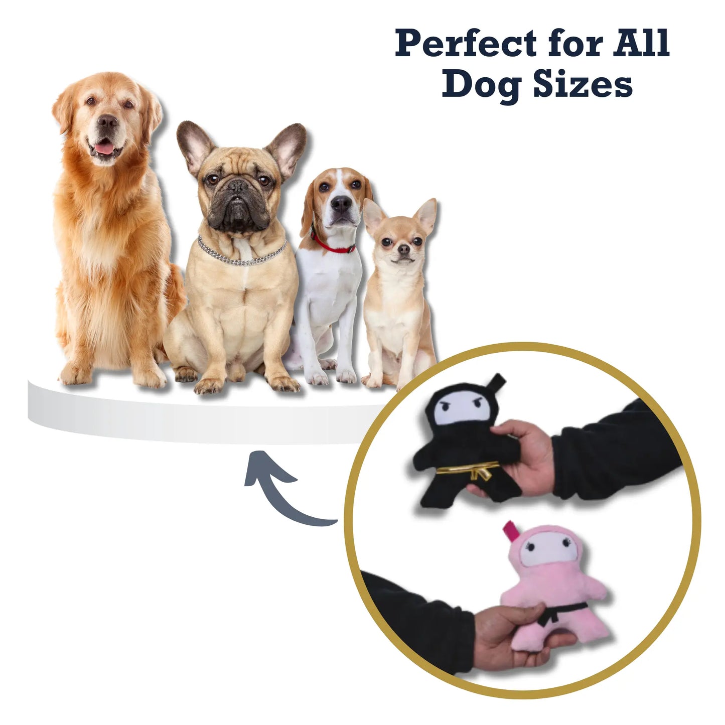 Pink & Black Ninja Love Plush Dog Toy Gift Set – with Squeaker & Crinkle Paper for Fun Play American Pet Supplies