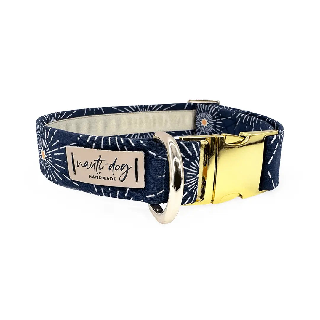 Northstar Celestial Constellation Navy Buckle & Martingale Dog Collar Nauti-dog Handmade