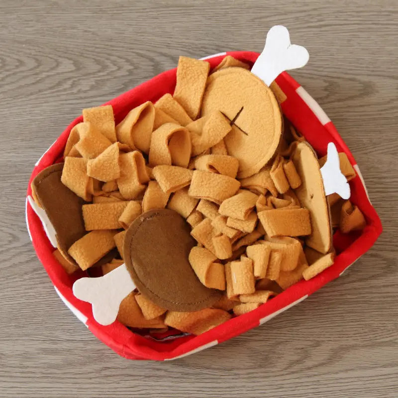 Milou & Lumi Pet Snuffle Mat Treat Hiding Toy - Fried Chicken Dr. Milou