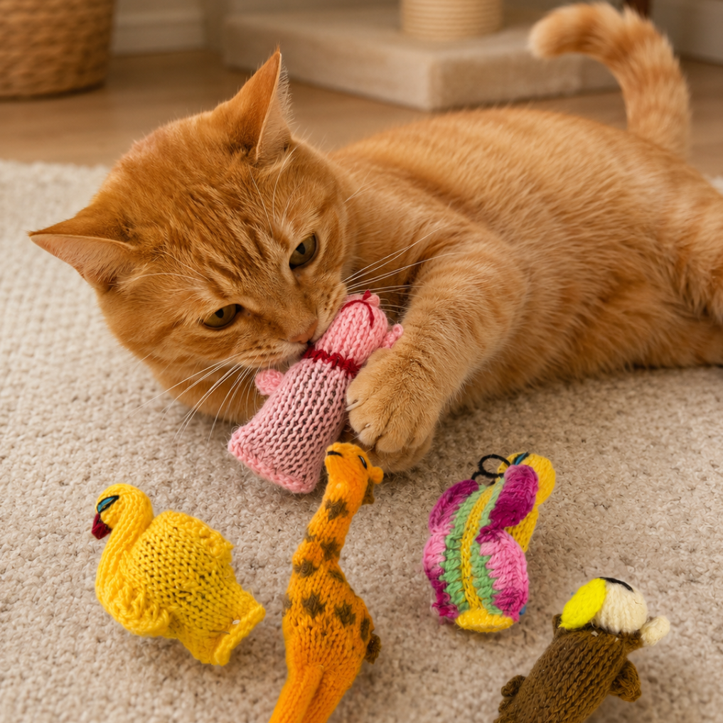 2 Pack Barn Yarn Animals & Organic Catnip Cat Toy