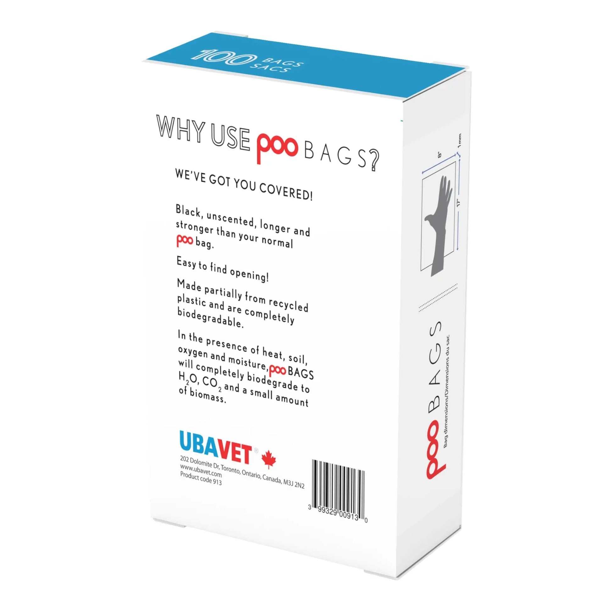 UBAVET DOO Extra-Long Durable Waste Bags for Dogs & Cats – (100-Pack) American Pet Supplies