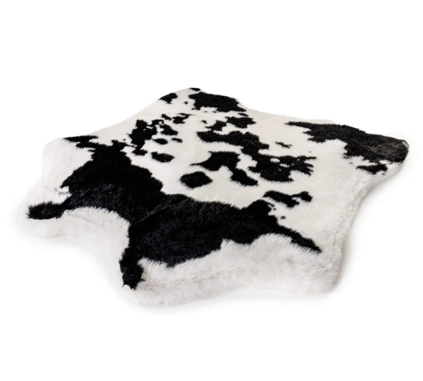 PupRug™ Animal Print Memory Foam Dog Bed - Black Faux Cowhide Paw.com