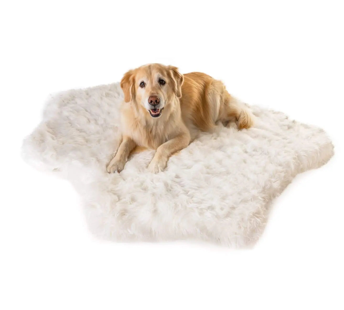 PupRug™ Animal Print Memory Foam Dog Bed - Polar Bear Faux Hide Paw.com