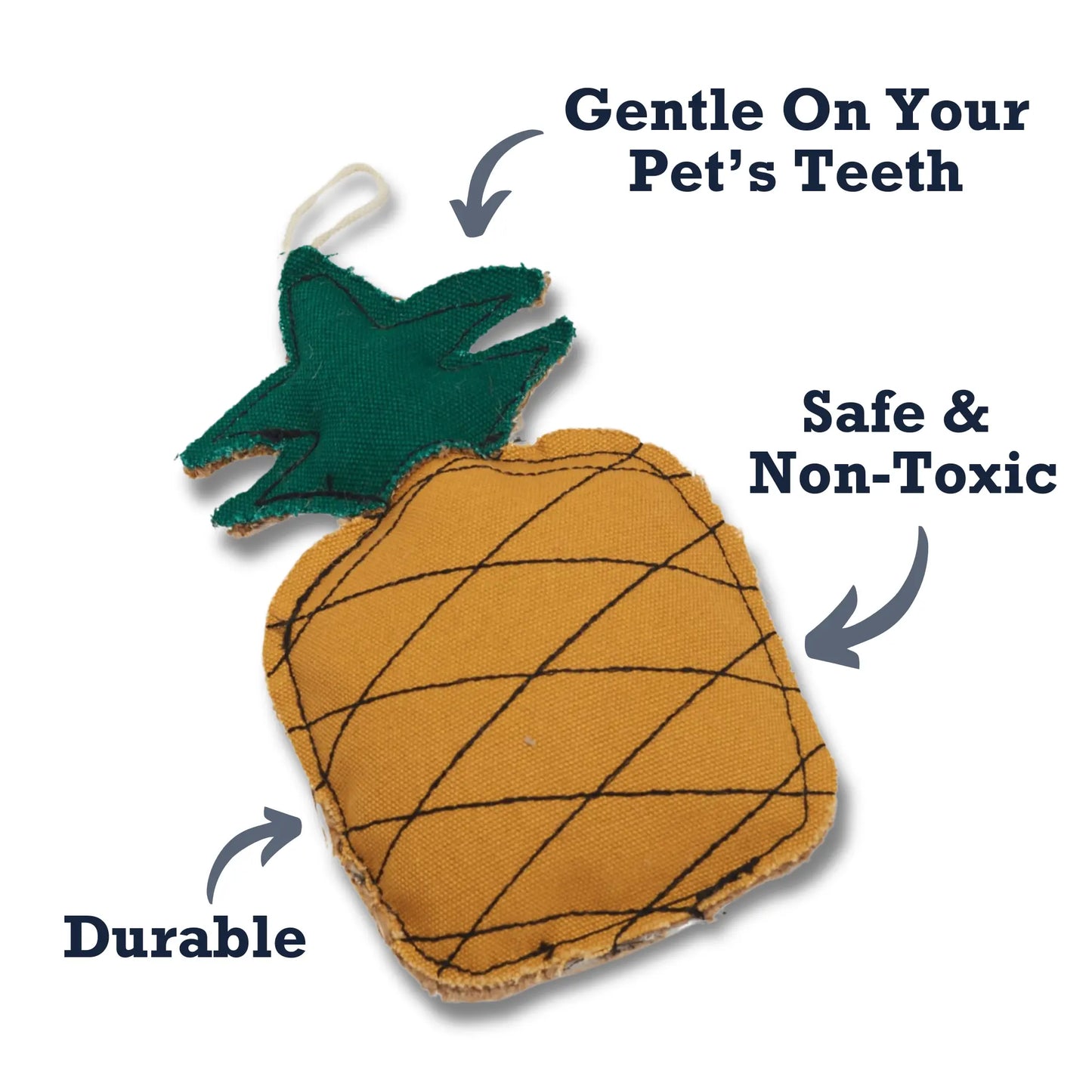 Country Living Canvas & Jute Pineapple-Shaped Dog Chew Toy – Durable, Safe and Non-Toxic American Pet Supplies