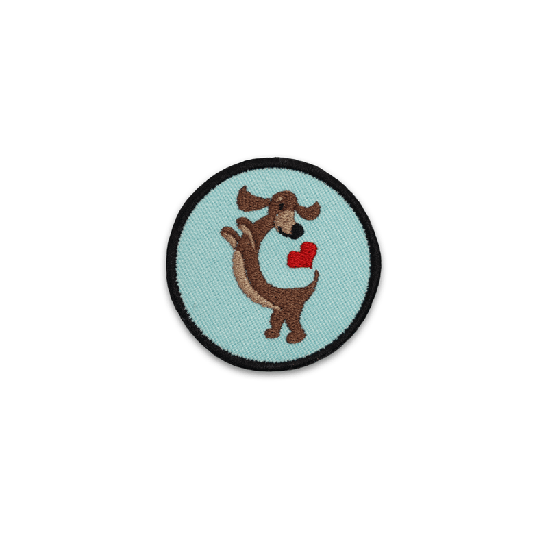 Dachshund Heart Circle Patch