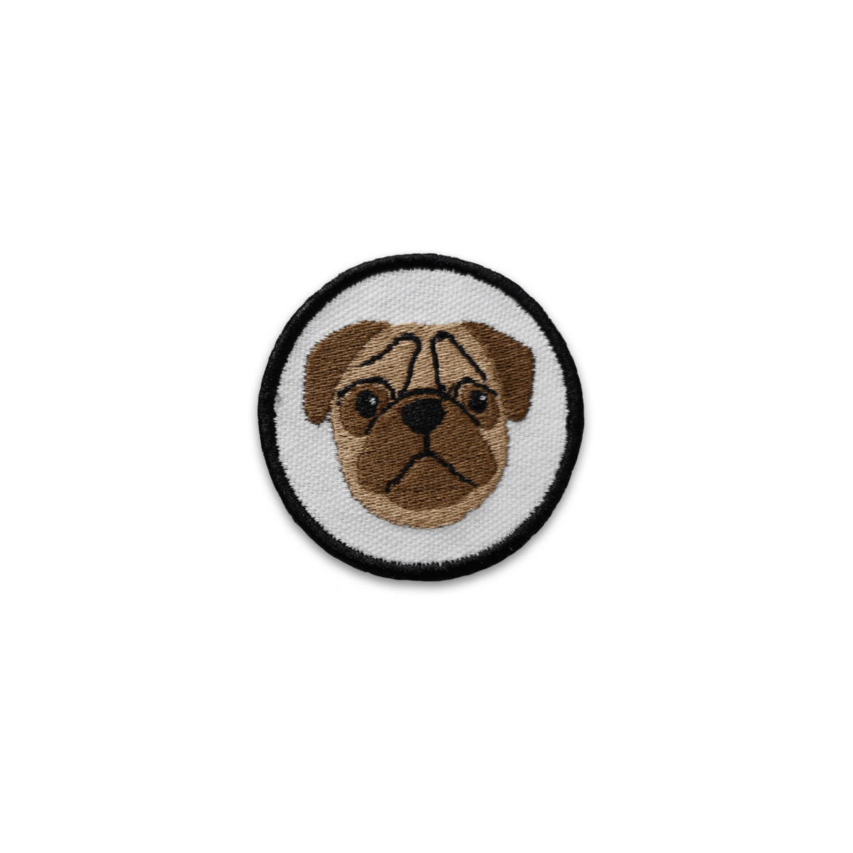 Pug Face Circle Patch