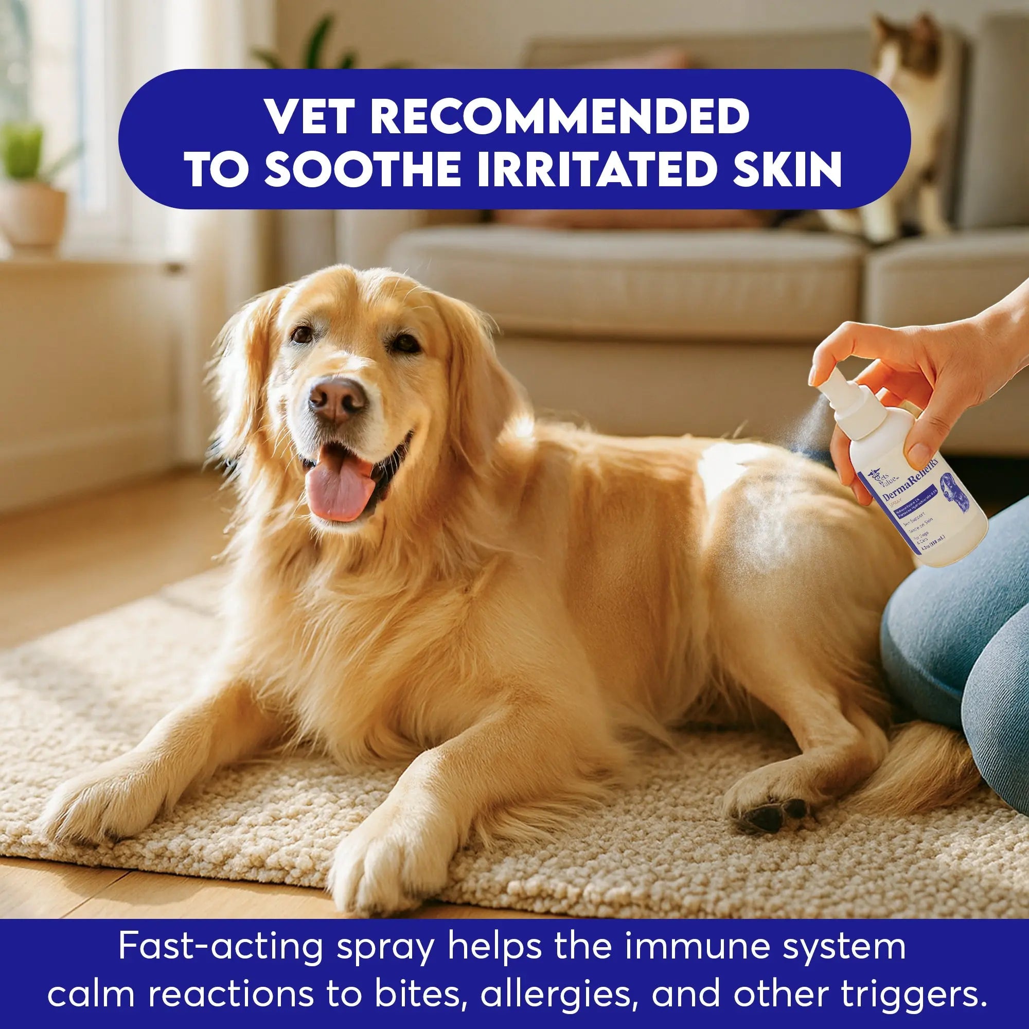 Hydrocortisone Quick Relief Spray for Dogs, Cats & Horses – 4 oz – Supports Minor Skin Irritation Relief – Gentle, Fast-Absorbing Formula – Pet Care Spray for Itchy, Irritated Skin