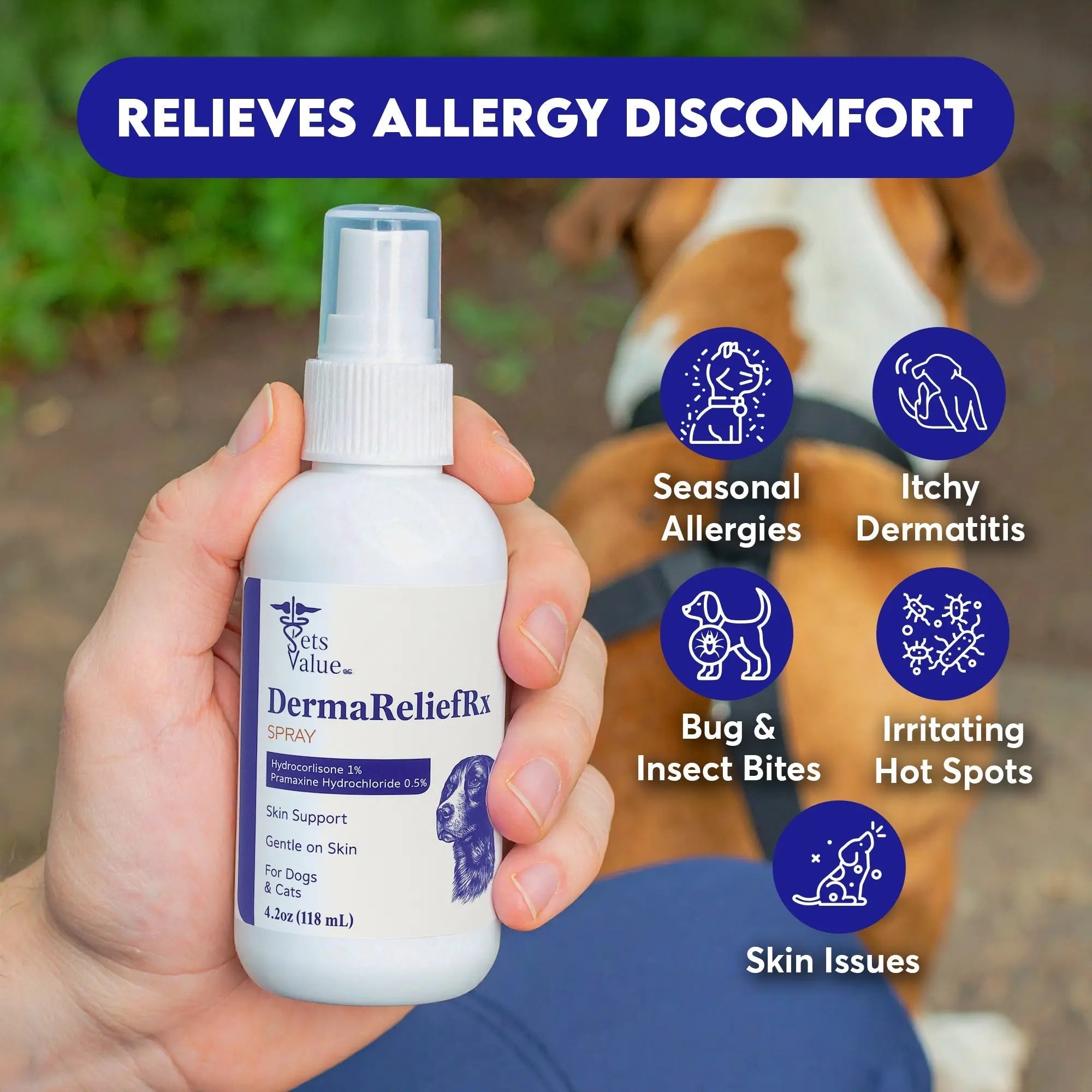 Hydrocortisone Quick Relief Spray for Dogs, Cats & Horses – 4 oz – Supports Minor Skin Irritation Relief – Gentle, Fast-Absorbing Formula – Pet Care Spray for Itchy, Irritated Skin Horizon Animal Care