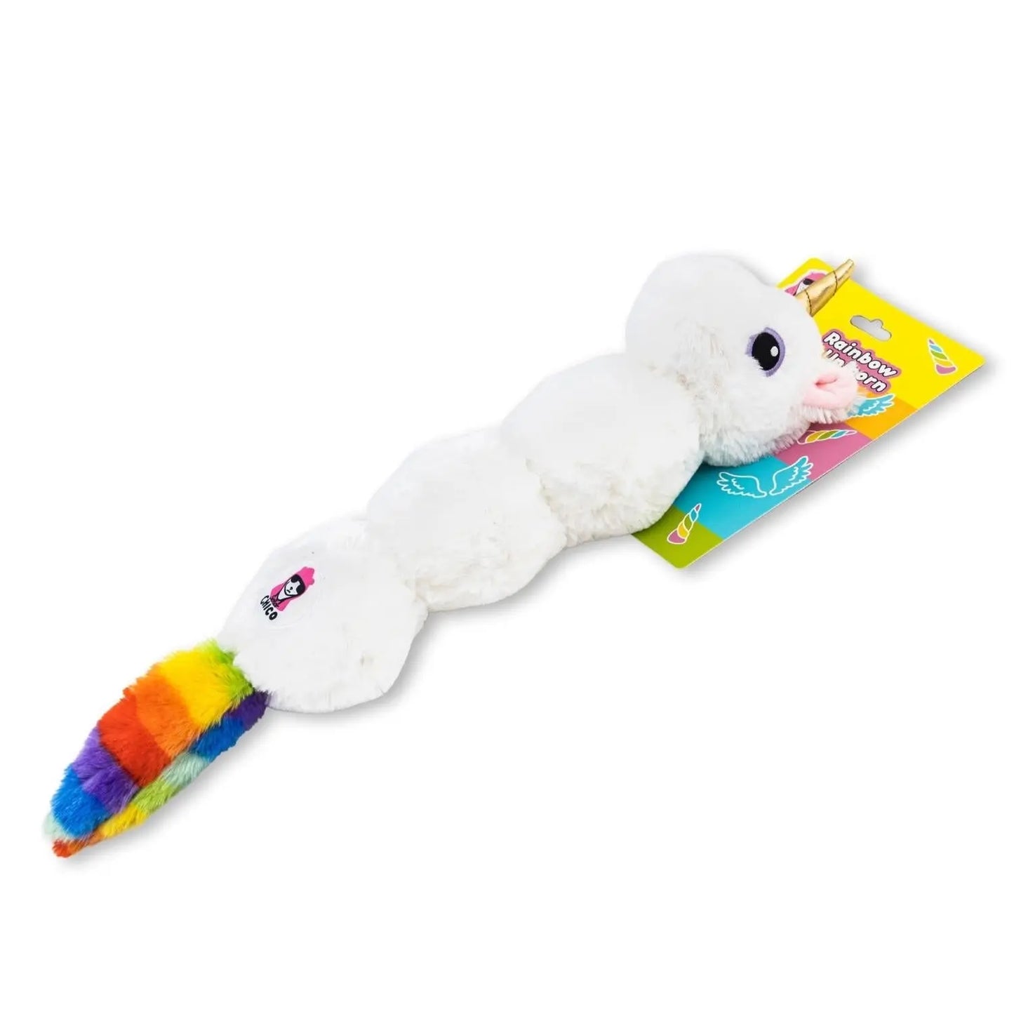 Colorful Unicorn Magical Creature Plush Dog Toy – with Squeaker & Crinkle Paper for Fun Play American Pet Supplies