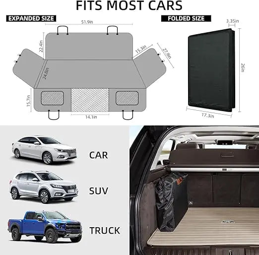 Hard Bottom Back Seat Extender Dog Hammock for Car